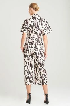 Lynx Cotton Sateen Tapered Jumpsuit 6 Lynx Cotton Sateen Tapered Jumpsuit -Natori Sales Shop Lynx Cotton Sateen Tapered Jumpsuit Taupe by Natori 2 04939.1654090966