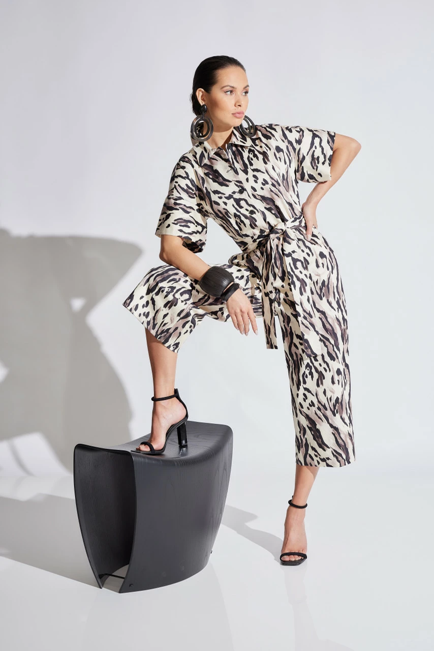 Lynx Cotton Sateen Tapered Jumpsuit 4 Lynx Cotton Sateen Tapered Jumpsuit - Image 4