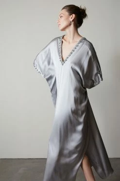 Key Essentials Beaded Silk Caftan -Natori Sales Shop M40002 SIL 3 79184.1688986135
