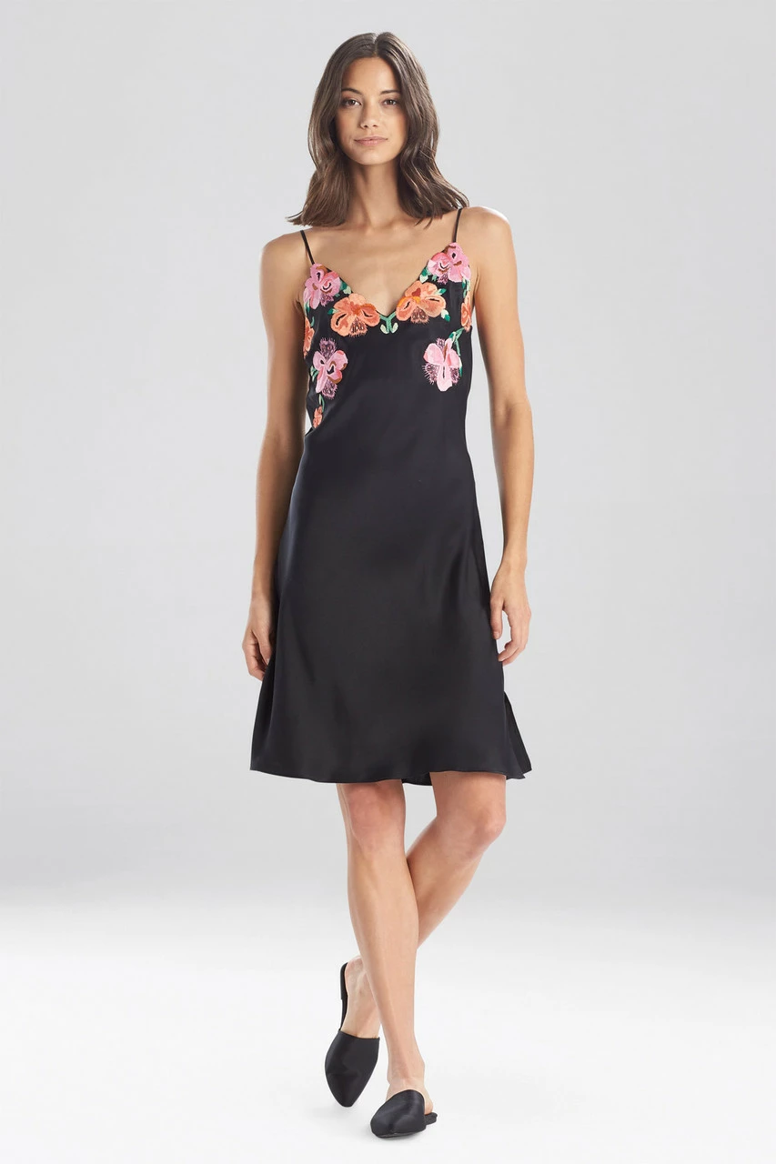 Peony Blossoms Embroidered Silk Chemise 2 Peony Blossoms Embroidered Silk Chemise - Image 2