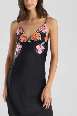 Peony Blossoms Embroidered Silk Chemise 10 Peony Blossoms Embroidered Silk Chemise -Natori Sales Shop M48030 BLK 3 98922.1610384318