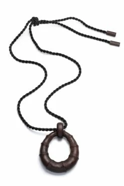 Acacia Wood Bamboo Necklace -Natori Sales Shop M81101 BRO 1 10981.1615560135