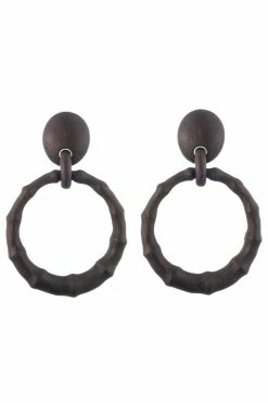 Acacia Wood Bamboo Drop Earrings 5 Acacia Wood Bamboo Drop Earrings -Natori Sales Shop M81501 BRO 1 34239.1666635793
