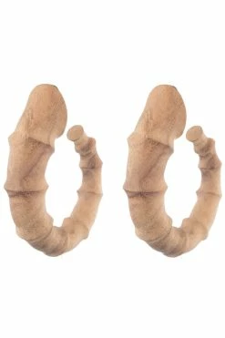 Acacia Wood Bamboo Earrings 9 Acacia Wood Bamboo Earrings -Natori Sales Shop M81511 NAT 1 91957.1617979617