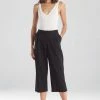Stretch Cotton Blend Crop Pants