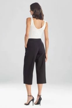 Stretch Cotton Blend Crop Pants -Natori Sales Shop M87026 BLK 2 03122.1612309729