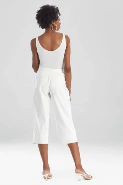 Stretch Cotton Blend Crop Pants -Natori Sales Shop M87026 WAW 2 58516.1616000074