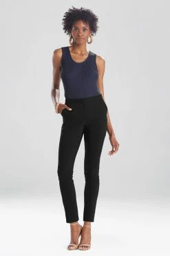 Stretch Cotton Blend Ankle Pants -Natori Sales Shop M87126 BLK 1 41634.1616433173