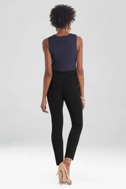 Stretch Cotton Blend Ankle Pants -Natori Sales Shop M87126 BLK 2 34914.1616433177