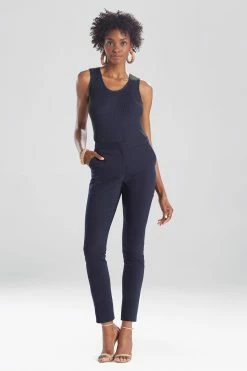 Stretch Cotton Blend Ankle Pants
