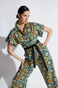 Mitsu Printed Cotton Sateen Crop Jumpsuit 8 Mitsu Printed Cotton Sateen Crop Jumpsuit -Natori Sales Shop MITSU PRINTED COTTON SATEEN CROP JUMPSUIT Multi by Natori 3 47194.1663108551