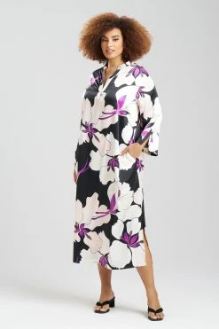 Majestic Orchid Caftan 14 Majestic Orchid Caftan -Natori Sales Shop Majestic Orchid Caftan Black Multi by N Natori 15135.1675438856