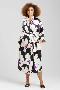 Majestic Orchid Robe -Natori Sales Shop Majestic Orchid Robe Black Multi by N Natori 3 58793.1675438805