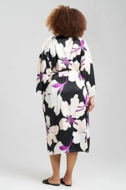 Majestic Orchid Robe -Natori Sales Shop Majestic Orchid Robe Black Multi by N Natori 4 12305.1675438806