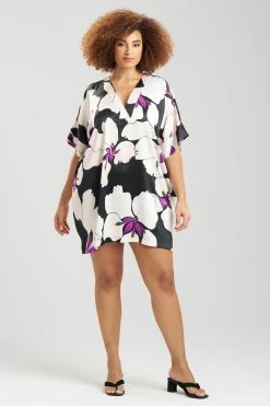 Majestic Orchid Sleepshirt -Natori Sales Shop Majestic Orchid Sleepshirt Black Multi by N Natori 3 14611.1675438382