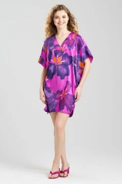 Majestic Orchid Sleepshirt -Natori Sales Shop Majestic Orchid Sleepshirt Plum Multi by N Natori 83635.1675438388