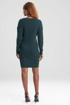 Mandalay Sweater Knit Dress -Natori Sales Shop Mandalay Sweater Knit Funnel Neck Dress Spruce by Natori 2 47678.1640826576