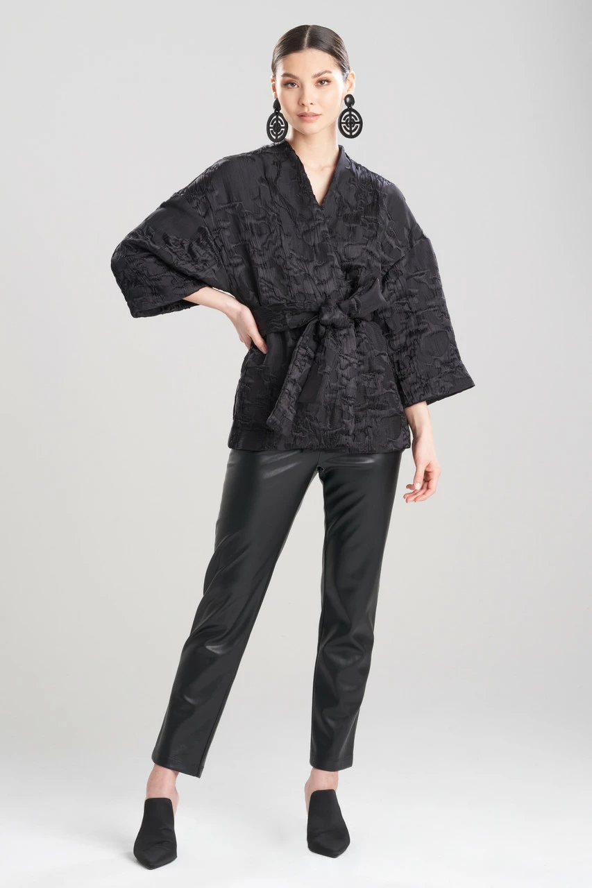 Matelassé Short Kimono Belted Topper 1 Matelassé Short Kimono Belted Topper