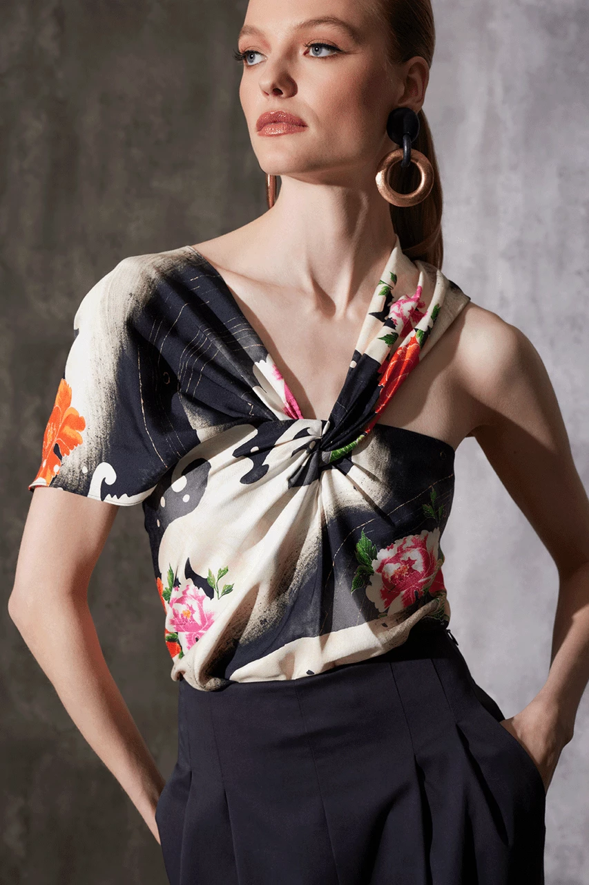 Mayumi Cotton Silk Asymmetrical Top 3 Mayumi Cotton Silk Asymmetrical Top - Image 3