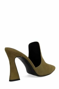 Minh Suede Heel Mule 75 Minh Suede Heel Mule -Natori Sales Shop Minh Suede Heel Mule Olive by Natori 2 45876.1663905773