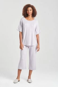 Mirage Short Sleeve Top -Natori Sales Shop Mirage Short Sleeve Top Silver Lilac by N Natori 15947.1674678159