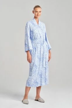 Misty Leopard Cozy Knit Robe -Natori Sales Shop Misty Leopard Cozy Knit Robe Blue Orchid by N Natori 98970.1674666732