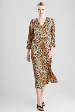 Misty Leopard V-Neck Caftan
