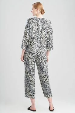 Misty Leopard V-Neck PJ -Natori Sales Shop Misty Leopard V Neck PJ Black Grey by N Natori 2 91339.1660591096
