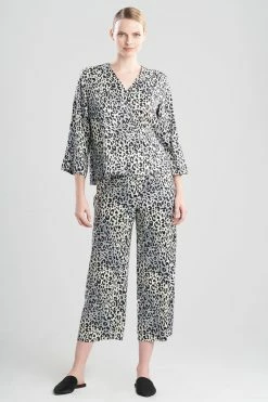 Misty Leopard V-Neck PJ -Natori Sales Shop Misty Leopard V Neck PJ Black Grey by N Natori 08844.1685732550