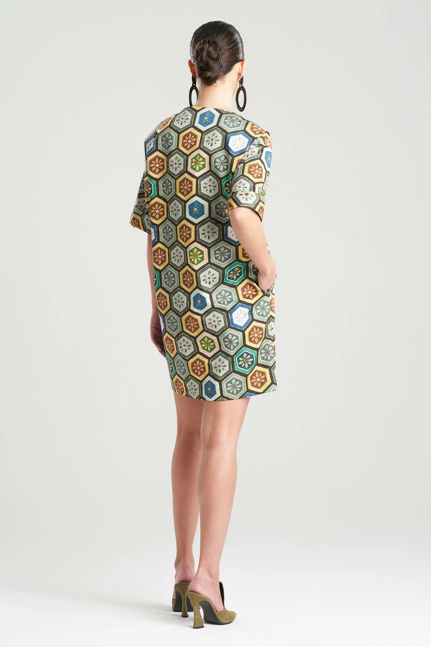 Mitsu Printed Cotton Sateen Beaded T-Shirt Dress 2 Mitsu Printed Cotton Sateen Beaded T-Shirt Dress - Image 2