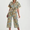 Mitsu Printed Cotton Sateen Crop Jumpsuit