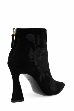 Mitsu Shugo Embroidery Square Heel Ankle Boot -Natori Sales Shop Mitsu Shugo Embroidery Square Heel Ankle Boot Black by Natori 2 47187.1663904571