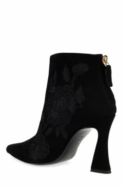 Mitsu Shugo Embroidery Square Heel Ankle Boot -Natori Sales Shop Mitsu Shugo Embroidery Square Heel Ankle Boot Black by Natori 4 56907.1663904597