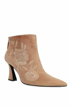 Mitsu Shugo Embroidery Square Heel Ankle Boot -Natori Sales Shop Mitsu Shugo Embroidery Square Heel Ankle Boot Doe by Natori 3 18357.1663904545