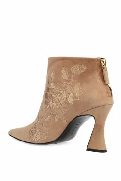 Mitsu Shugo Embroidery Square Heel Ankle Boot -Natori Sales Shop Mitsu Shugo Embroidery Square Heel Ankle Boot Doe by Natori 5 72587.1663904548
