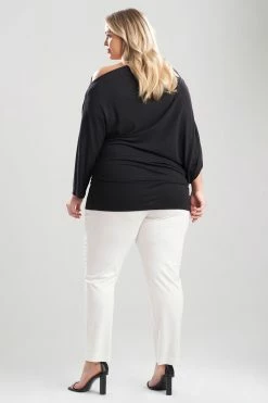 TENCEL™ Jersey Asymmetrical Ruched Top -Natori Sales Shop N85137 black 1689 91062.1654085918