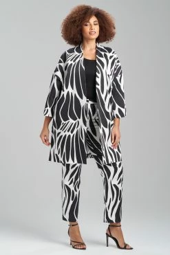 Nagashi Cotton Chino Belted Topper 7 Nagashi Cotton Chino Belted Topper -Natori Sales Shop Nagashi Cotton Chino Belted Topper White Black by Natori 3 87518.1674770878