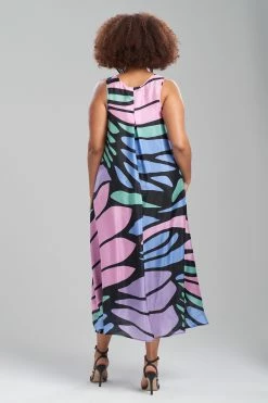 Nagashi Obi Silk Dress -Natori Sales Shop Nagashi Obi Silk Dress Black Multi by Natori 4 93124.1674168889