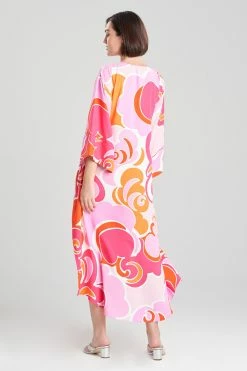 Nami Caftan -Natori Sales Shop Nami Caftan Pink White by Natori 2 45260.1675196852