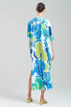 Natori Sales Shop -Natori Sales Shop Nami Zip Caftan Aqua Mist by Natori 2 34885.1675197571