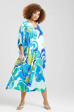 Nami Zip Caftan -Natori Sales Shop Nami Zip Caftan Aqua Mist by Natori 3 54910.1675197572