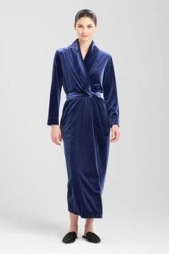 Natalie Velvet Robe -Natori Sales Shop Natalie Velvet Robe Midnight Navy by Natori 2 32242.1692180005