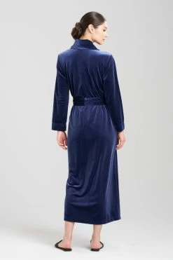 Natalie Velvet Robe -Natori Sales Shop Natalie Velvet Robe Midnight Navy by Natori 18183.1692180006