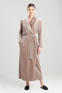 Natalie Velvet Robe -Natori Sales Shop Natalie Velvet Robe Toasted Taupe by Natori 82777.1655829801