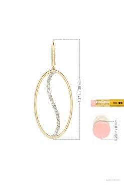 Shangri-La Elliptical Yin-Yang 14K-Gold And Diamond Large Leverback Earrings 14 Shangri-La Elliptical Yin-Yang 14K-Gold And Diamond Large Leverback Earrings -Natori Sales Shop Natori x Angara Elliptical Yin Yang Diamond Shangri la Large Leverback Earrings Yellow Gold by Natori 3 40340.1629302966