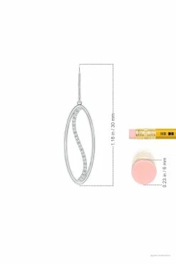 Shangri-La Elliptical Yin-Yang 14K Gold And Diamond Medium Leverback Earrings 19 Shangri-La Elliptical Yin-Yang 14K Gold And Diamond Medium Leverback Earrings -Natori Sales Shop Natori x Angara Elliptical Yin Yang Diamond Shangri la Medium Leverback Earrings White Gold by Natori 3 79323.1628691197