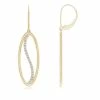 Shangri-La Elliptical Yin-Yang 14K Gold And Diamond Medium Leverback Earrings