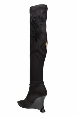 Natsu Satin Embroidered Dragon Stretch Over The Knee Boot 12 Natsu Satin Embroidered Dragon Stretch Over The Knee Boot -Natori Sales Shop Natsu Satin Embroidered Dragon Stretch Over the Knee Boot Black by Natori 5 38279.1663902290