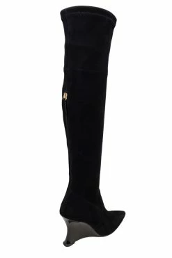 Natsu Stretch Suede Over The Knee Wedge Boot 19 Natsu Stretch Suede Over The Knee Wedge Boot -Natori Sales Shop Natsu Stretch Suede Over the Knee Wedge Boot Black by Natori 2 70367.1663903144