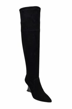 Natsu Stretch Suede Over The Knee Wedge Boot 20 Natsu Stretch Suede Over The Knee Wedge Boot -Natori Sales Shop Natsu Stretch Suede Over the Knee Wedge Boot Black by Natori 3 35477.1692722461